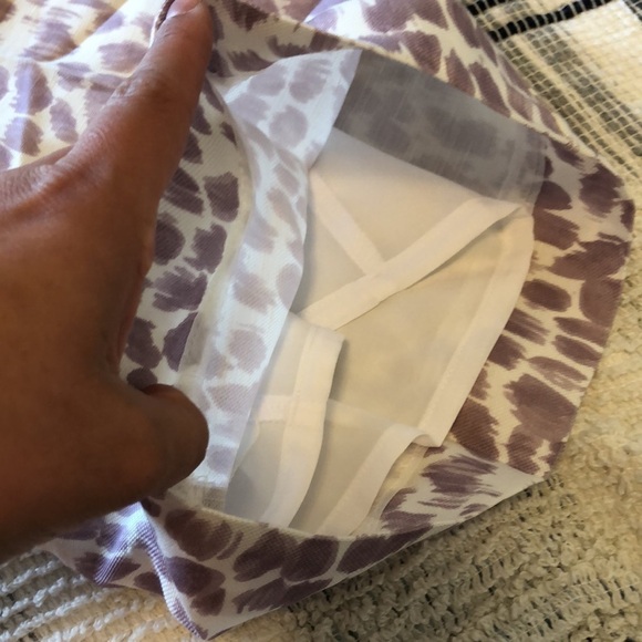 NWT J Crew Pleated Linen Blend Wide Leg Pants Sz 8 Lilac Giraffe Print Lined - Picture 11 of 11